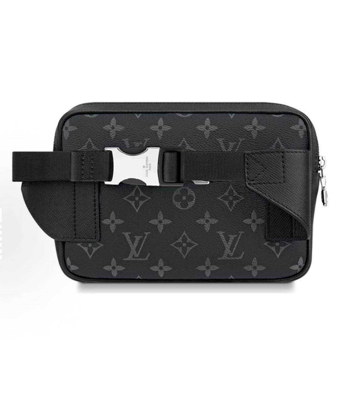LOUIS VUITTON Черная кожаная поясная сумка, фото 3