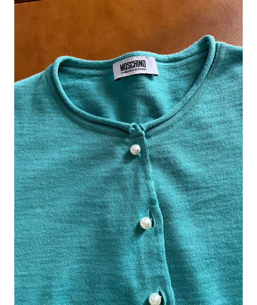 MOSCHINO Бирюзовый джемпер / свитер, фото 3