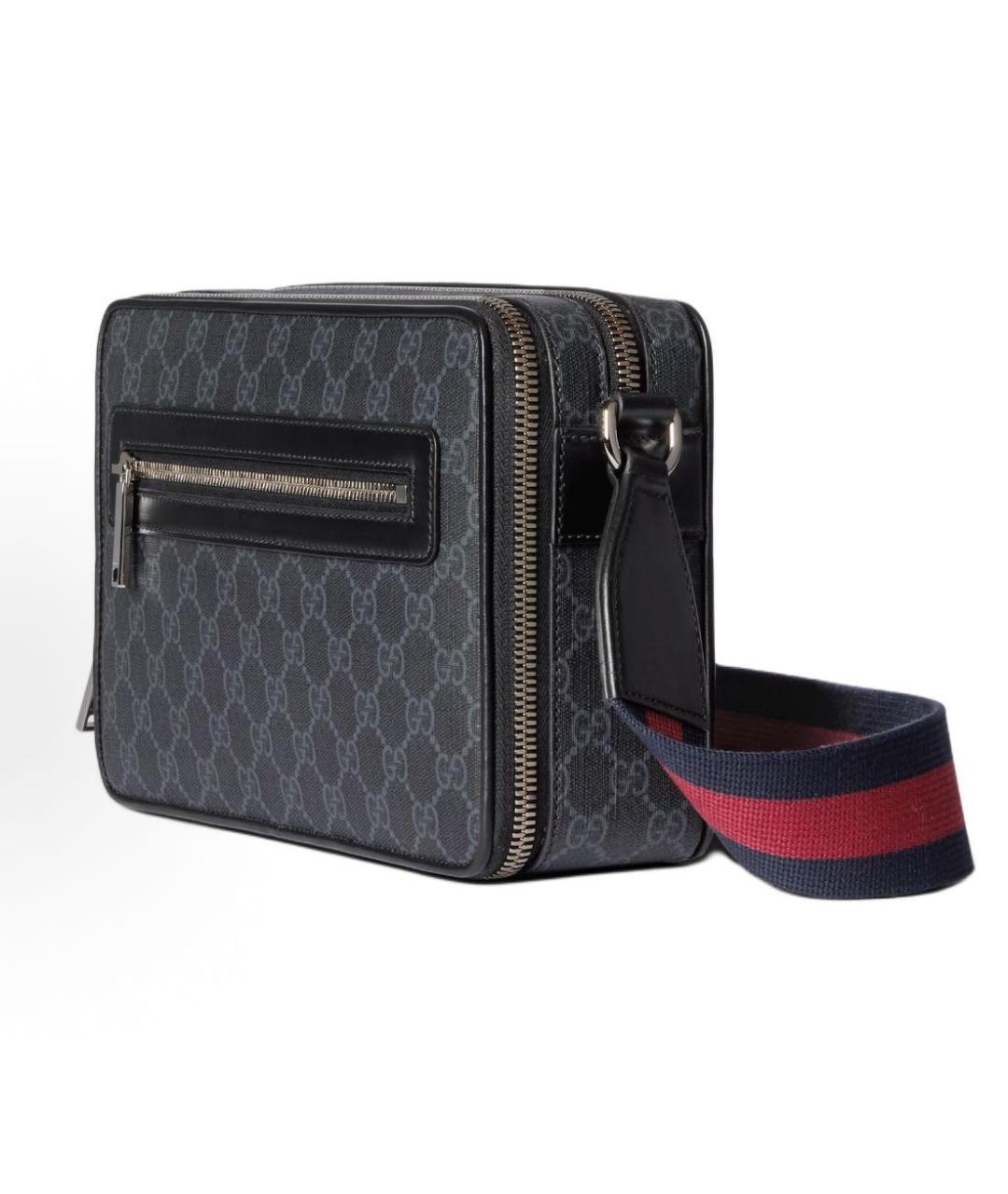 GUCCI Антрацитовая кожаная сумка на плечо, фото 5