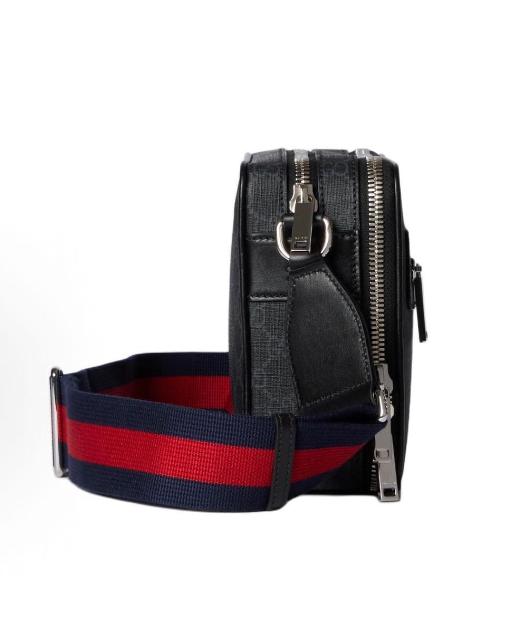 GUCCI Антрацитовая кожаная сумка на плечо, фото 2