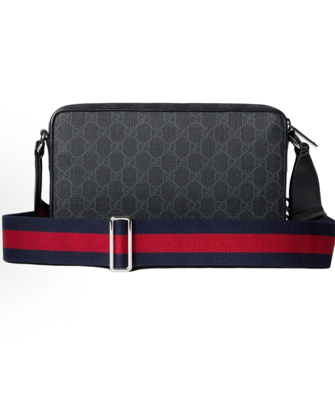 GUCCI Антрацитовая кожаная сумка на плечо, фото 4