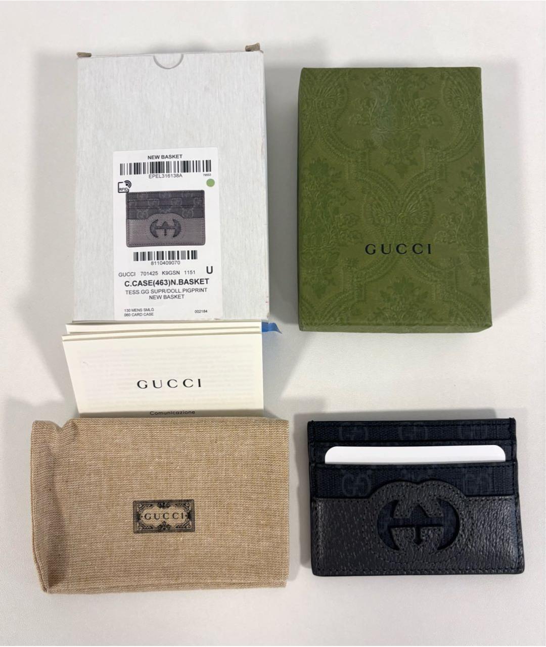 GUCCI Черный кожаный кардхолдер, фото 4