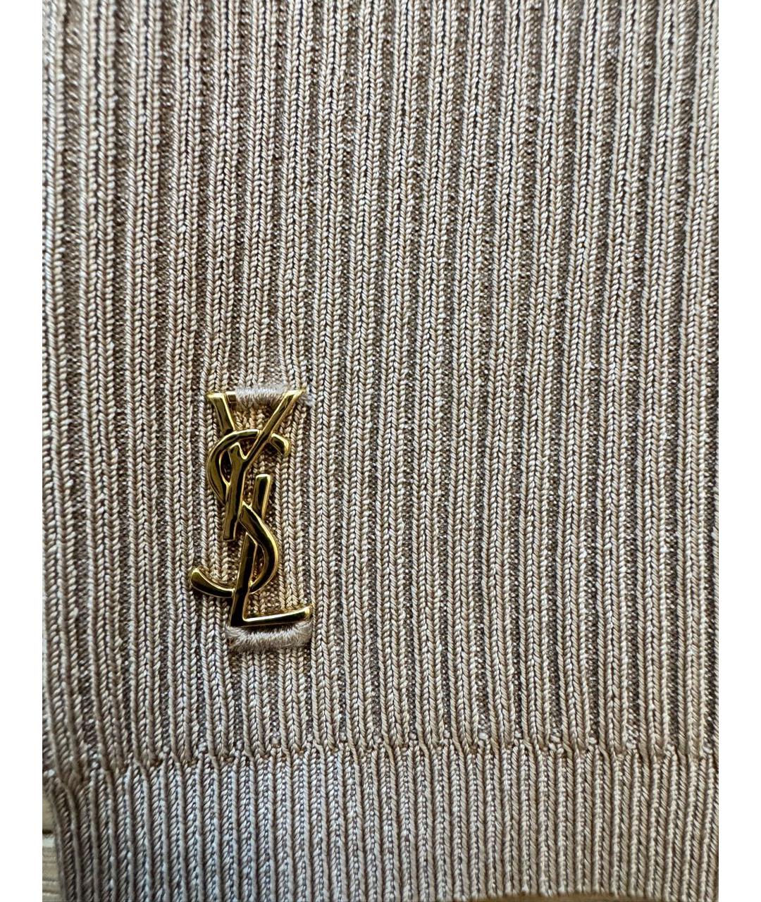 SAINT LAURENT Бежевые вискозные шорты, фото 4