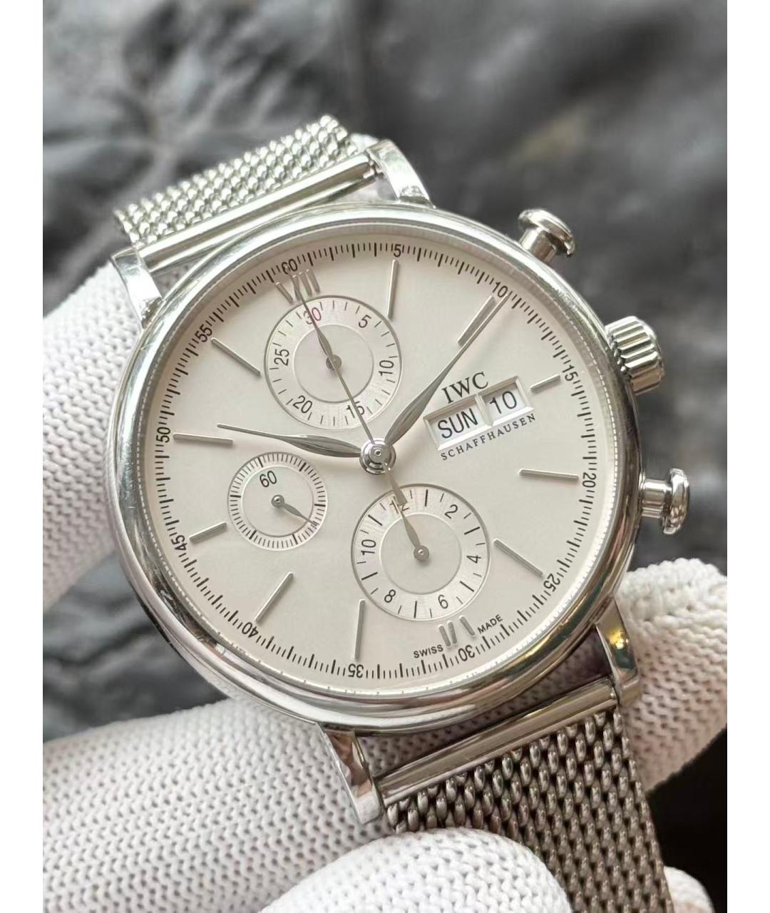 IWC Schaffhausen Серебряные стальные часы, фото 2