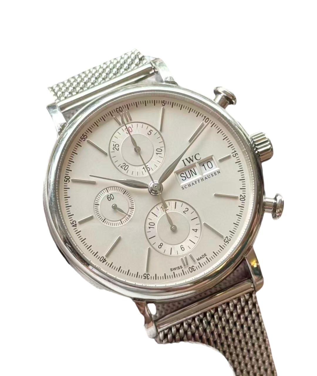 IWC Schaffhausen Серебряные стальные часы, фото 6
