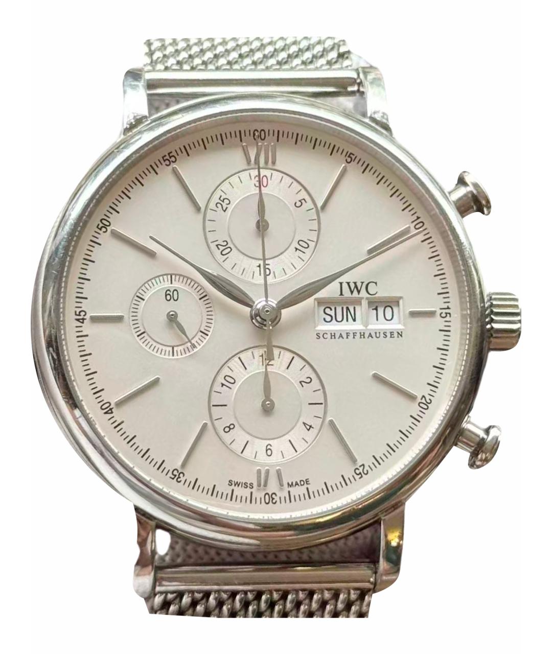 IWC Schaffhausen Серебряные стальные часы, фото 1