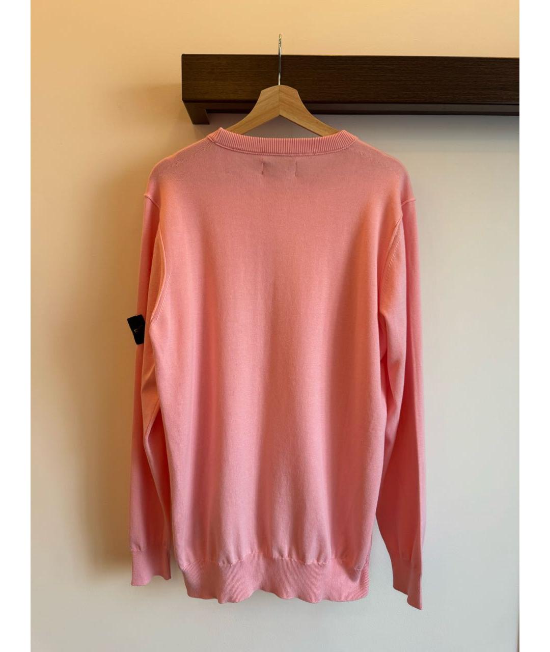 STONE ISLAND Розовый хлопковый джемпер / свитер, фото 4