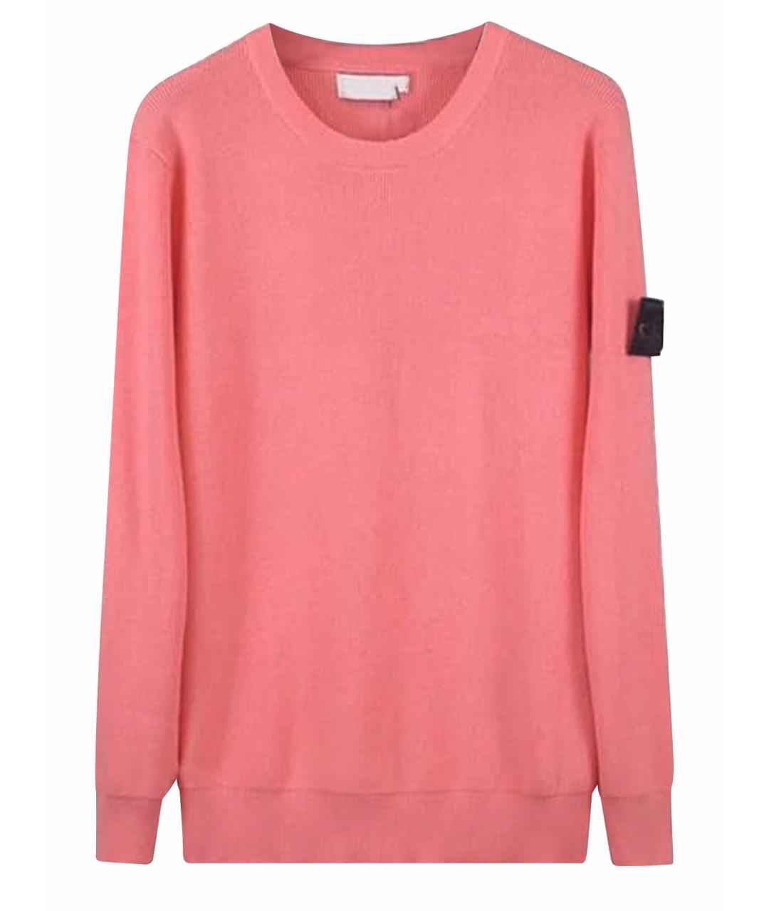 STONE ISLAND Розовый хлопковый джемпер / свитер, фото 1