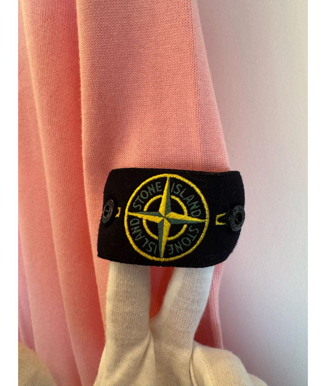 STONE ISLAND Розовый хлопковый джемпер / свитер, фото 3