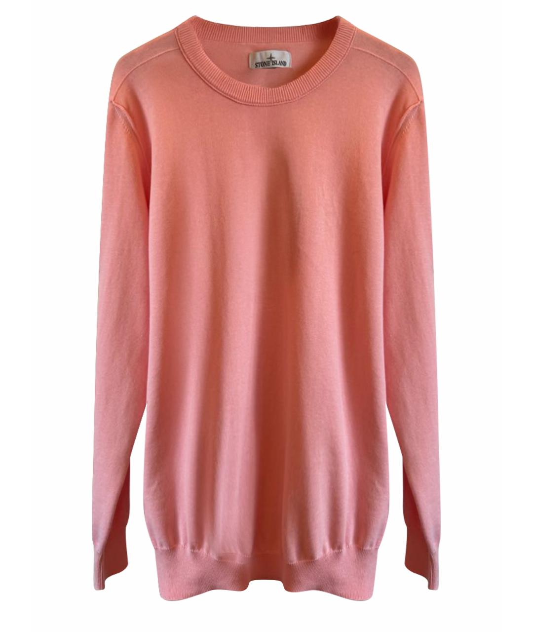 STONE ISLAND Розовый хлопковый джемпер / свитер, фото 8
