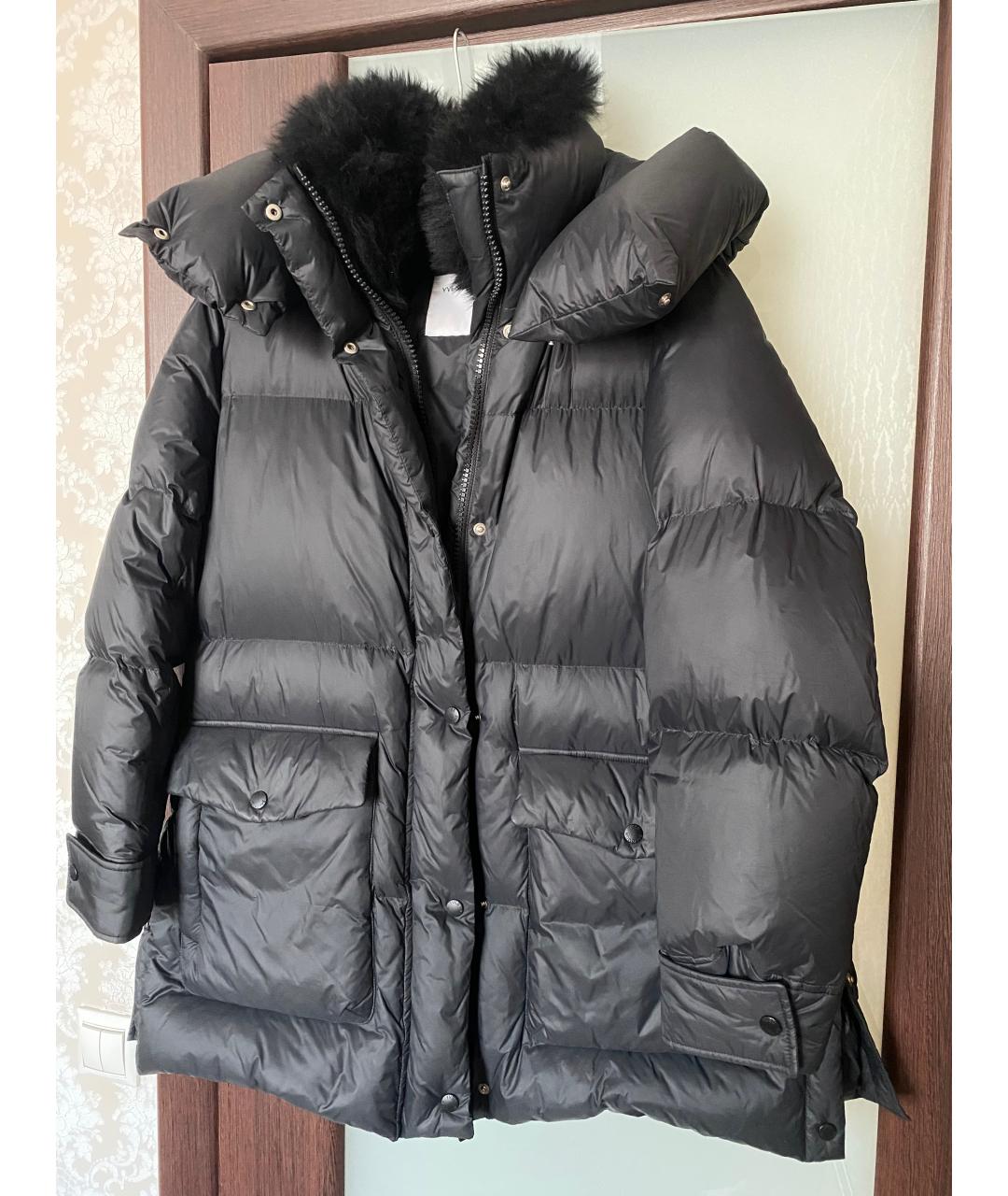 ARMY YVES SALOMON Черный полиамидовый пуховик, фото 6