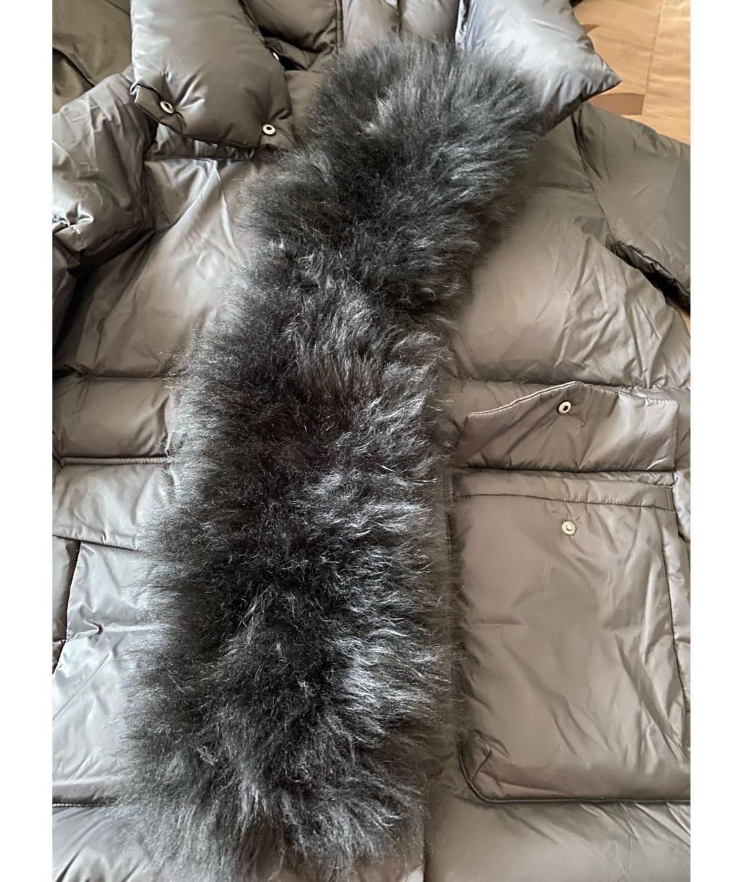 ARMY YVES SALOMON Черный полиамидовый пуховик, фото 4