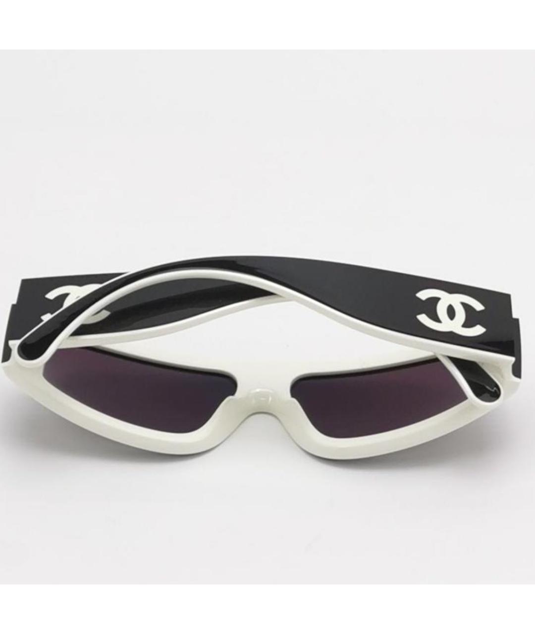 CHANEL Белые пластиковые солнцезащитные очки, фото 4