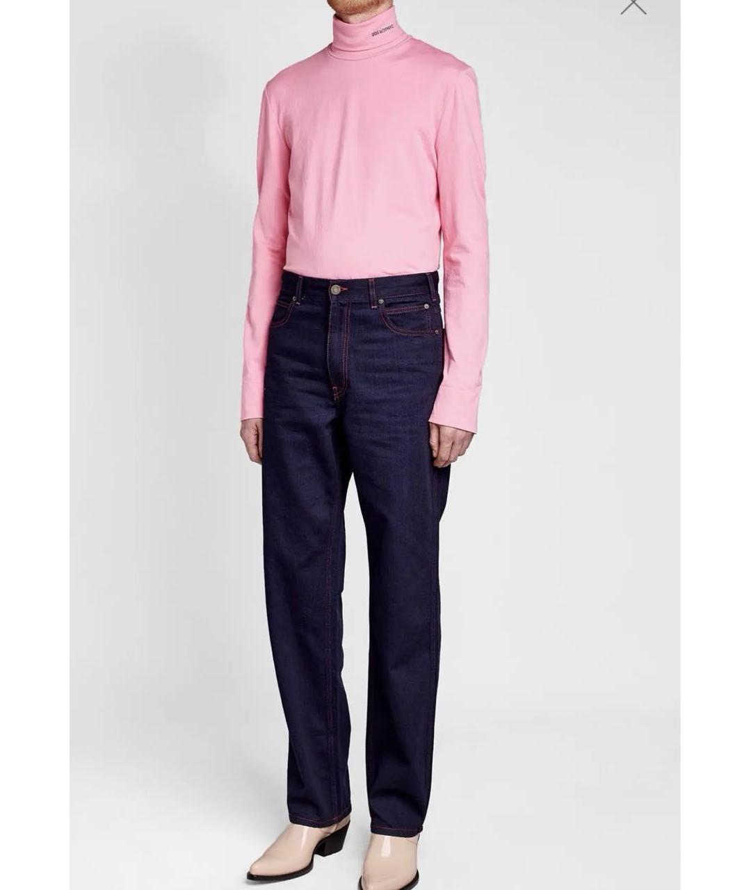 CALVIN KLEIN Темно-синие хлопковые прямые джинсы, фото 7