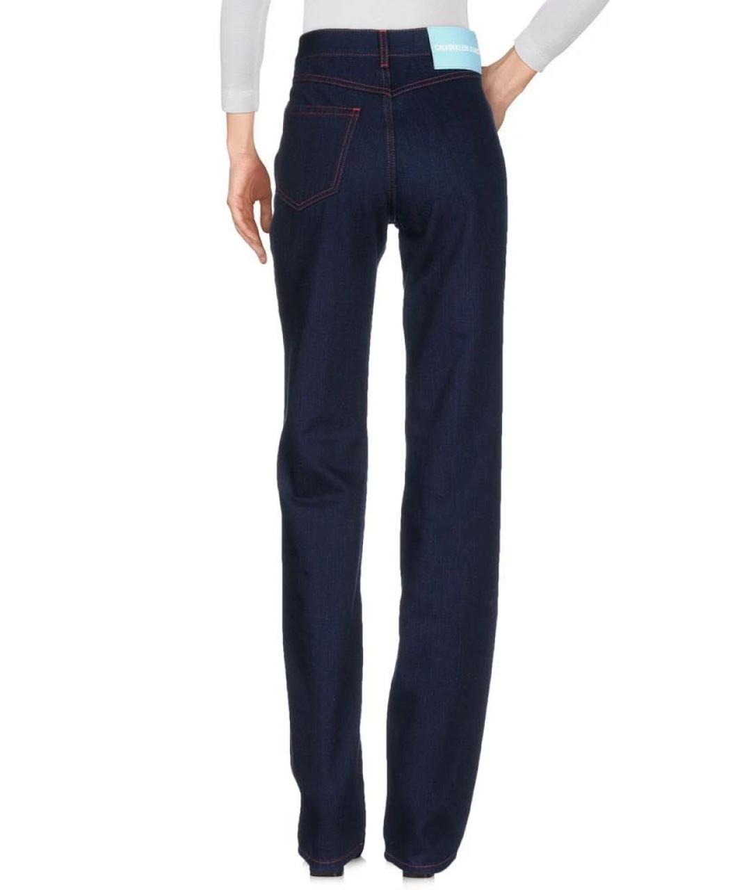 CALVIN KLEIN Темно-синие хлопковые прямые джинсы, фото 8