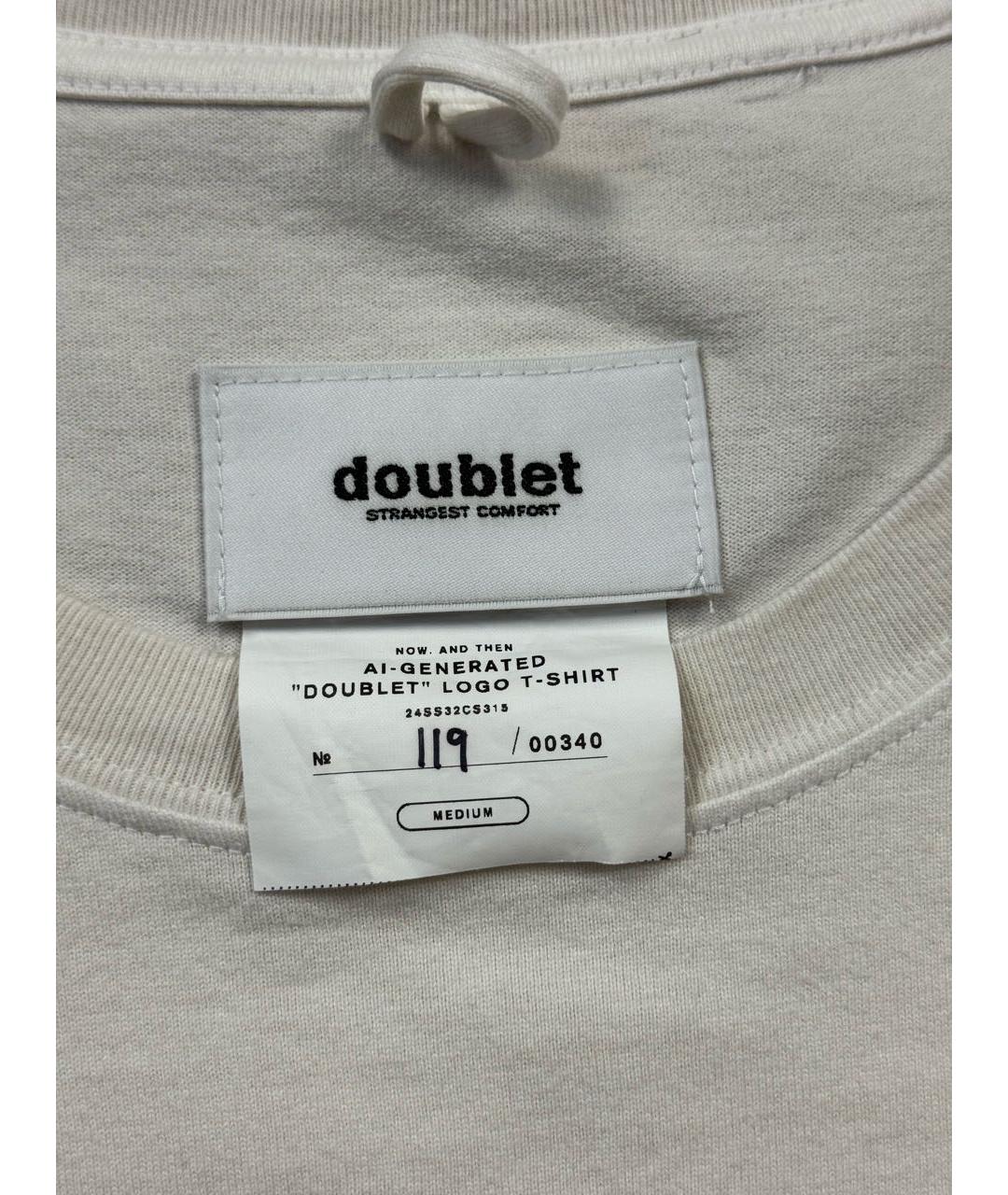 DOUBLET Белая хлопковая футболка, фото 7