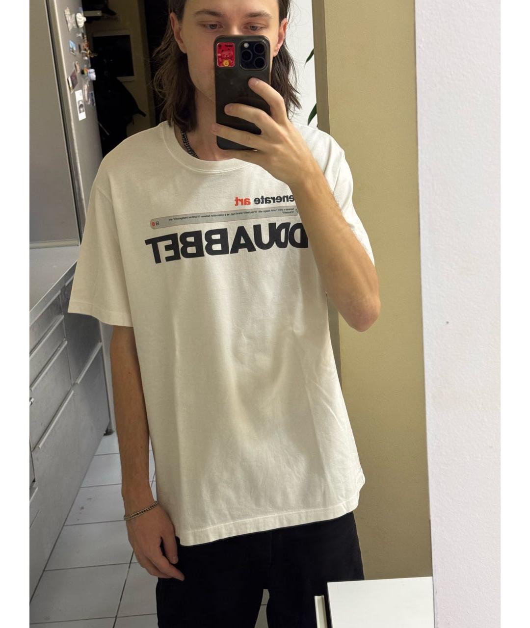 DOUBLET Белая хлопковая футболка, фото 4