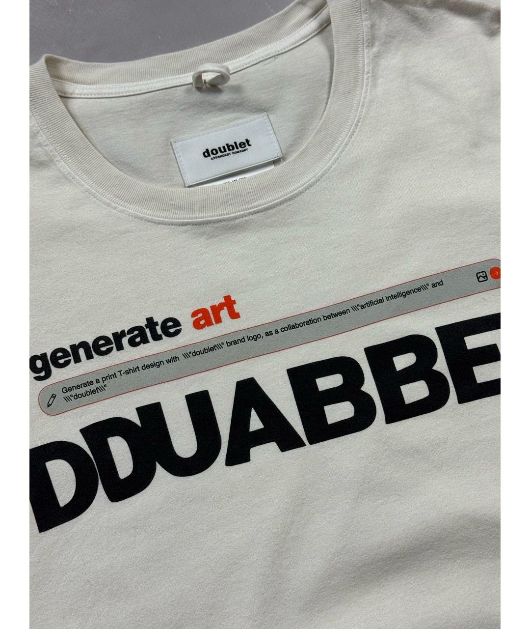 DOUBLET Белая хлопковая футболка, фото 5
