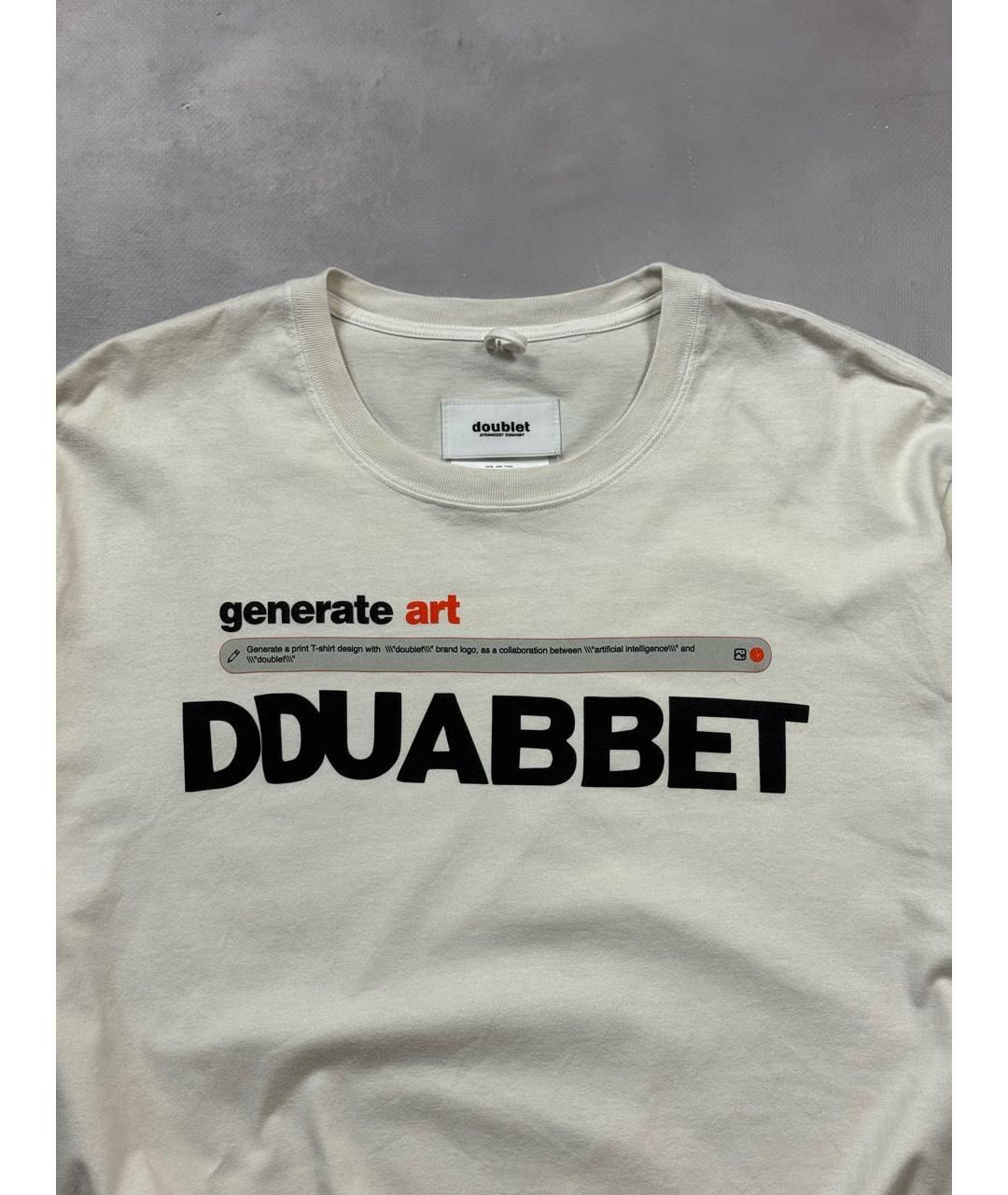 DOUBLET Белая хлопковая футболка, фото 2