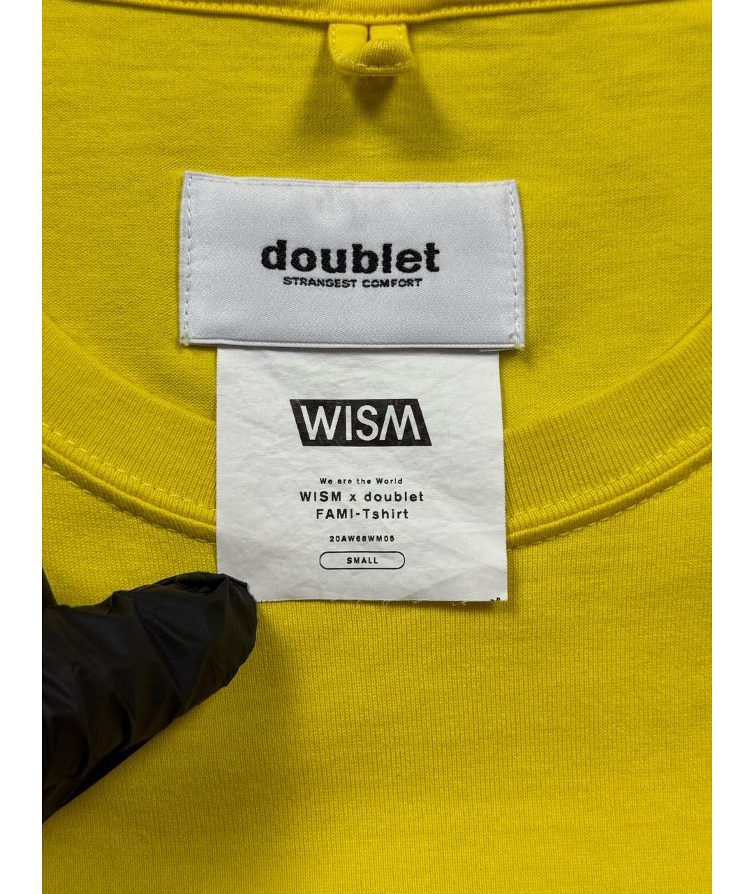 DOUBLET Желтая хлопковая футболка, фото 8