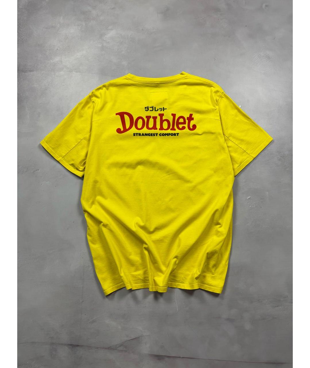 DOUBLET Желтая хлопковая футболка, фото 2