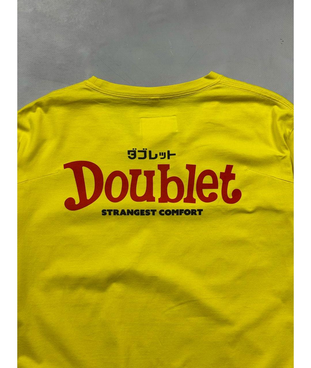DOUBLET Желтая хлопковая футболка, фото 3