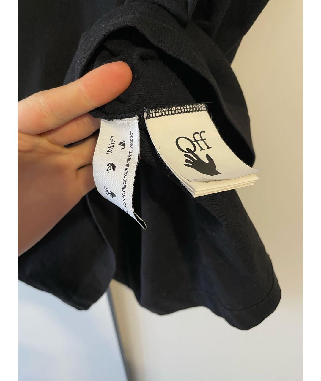 OFF-WHITE Черная хлопковая футболка, фото 4