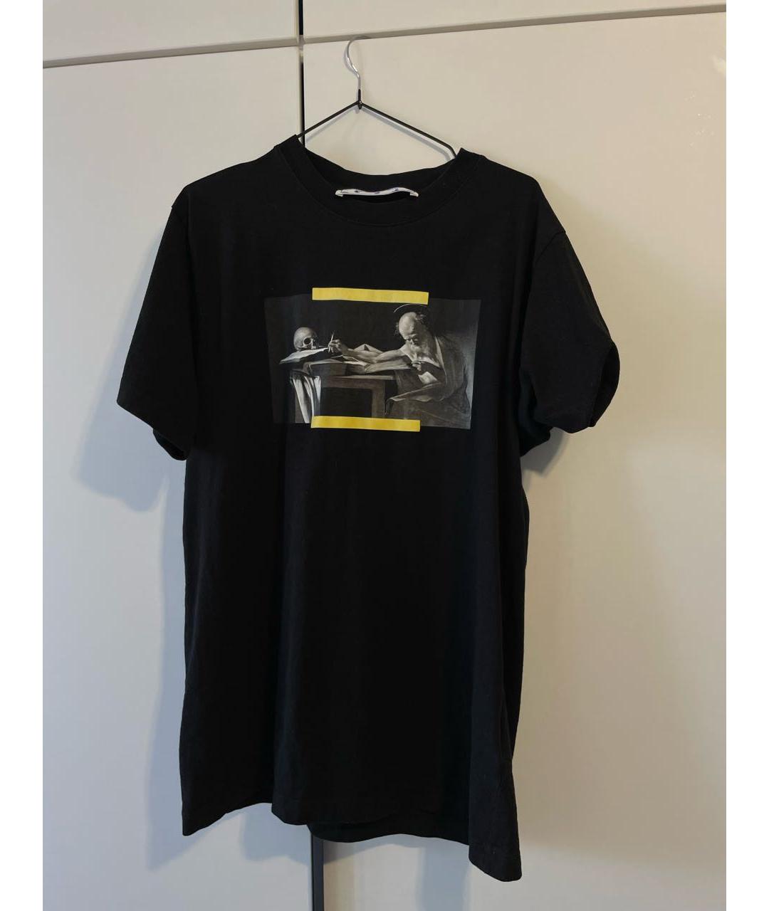 OFF-WHITE Черная хлопковая футболка, фото 8