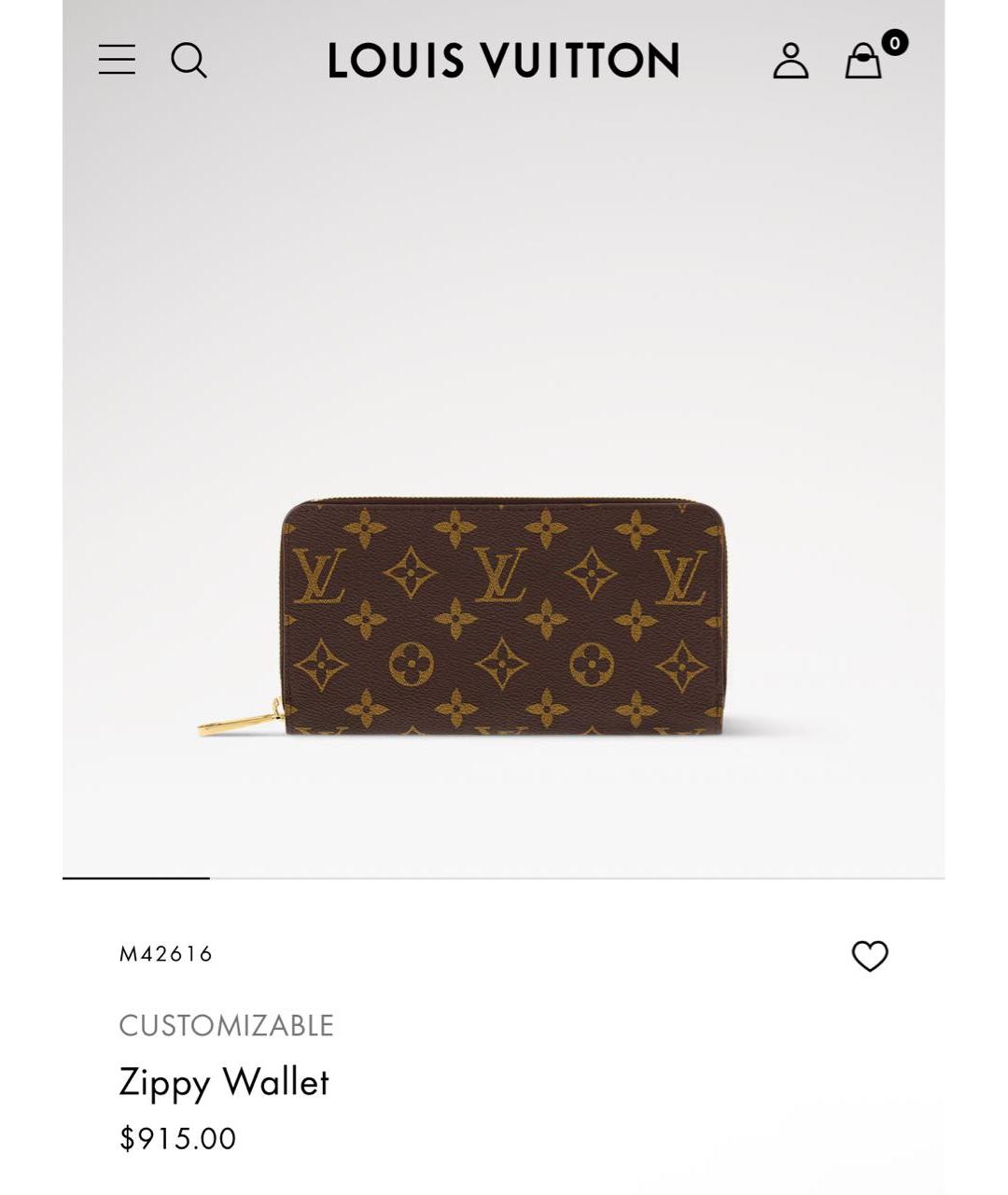 LOUIS VUITTON Коричневый кошелек, фото 8