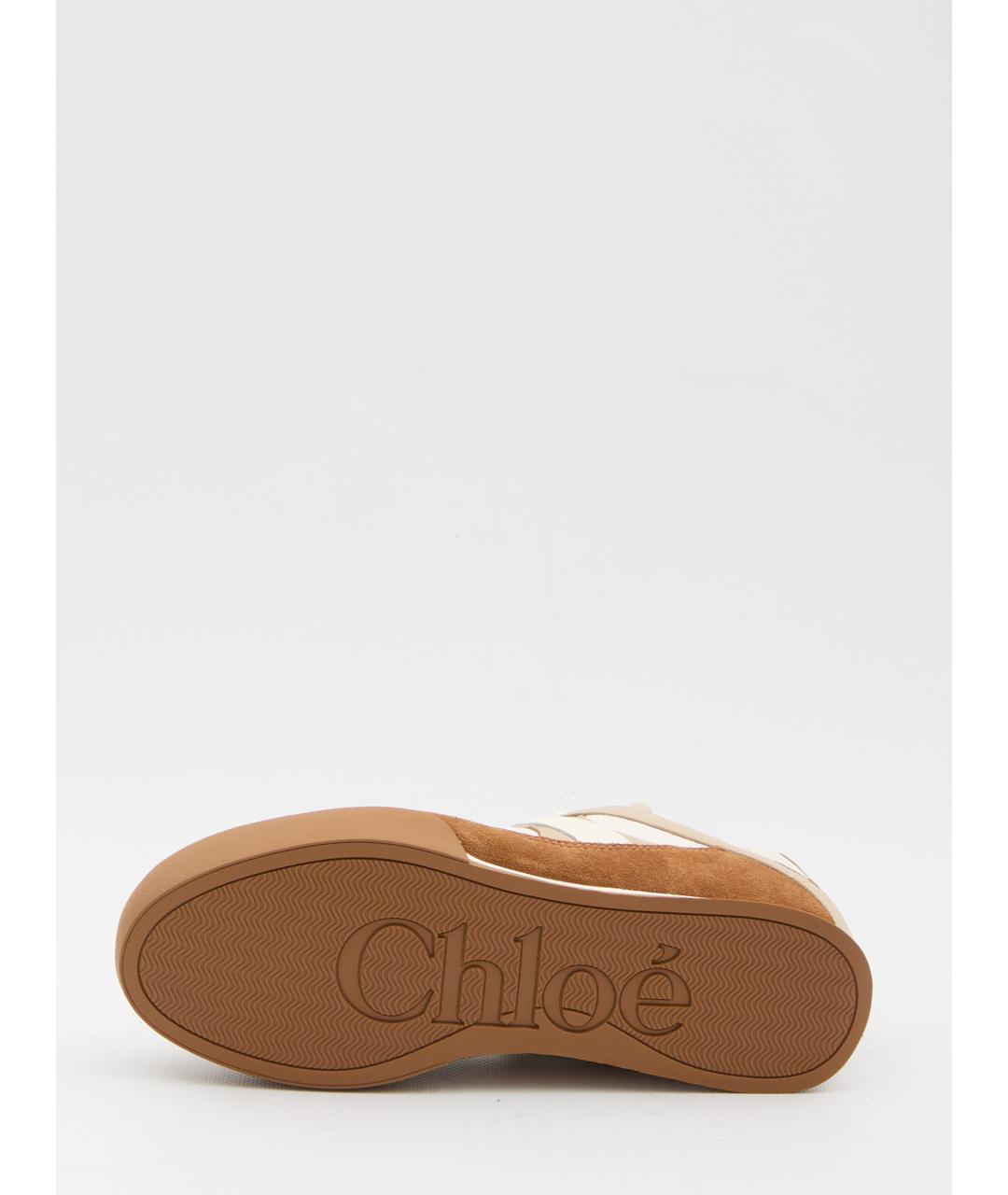CHLOE Коричневые текстильные кроссовки, фото 3