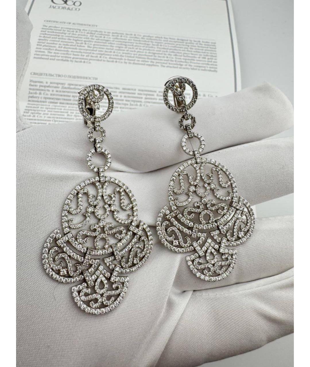 JACOB&CO Белые серьги из белого золота, фото 3