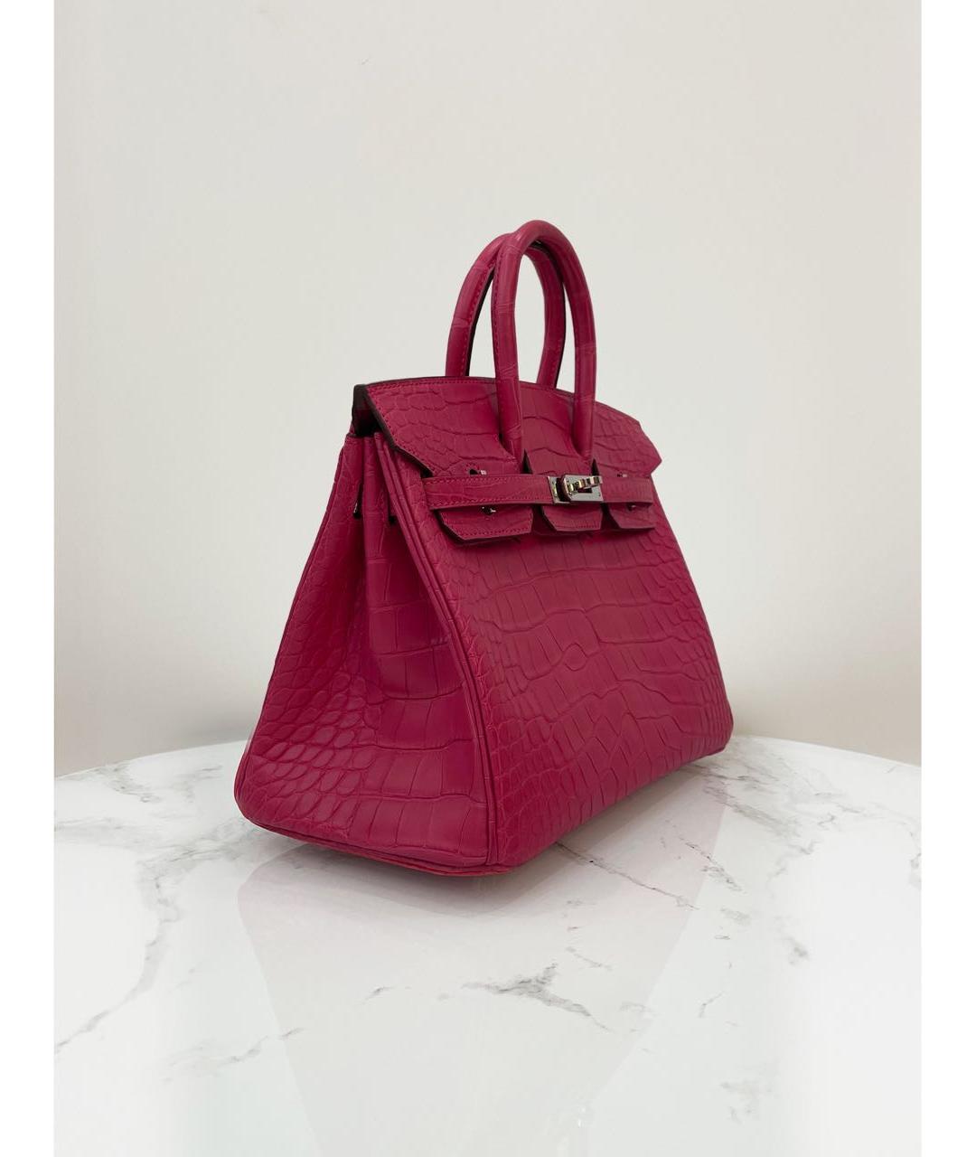 HERMES Розовая сумка тоут из экзотической кожи, фото 3