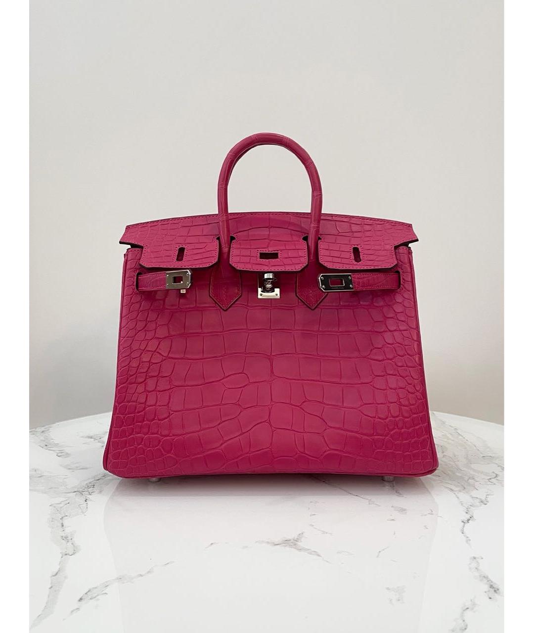 HERMES Розовая сумка тоут из экзотической кожи, фото 2