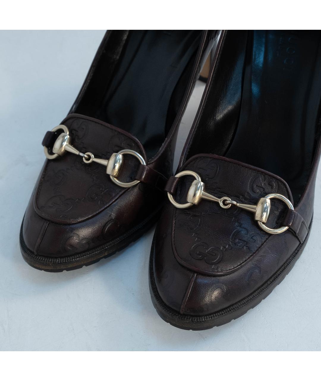 GUCCI Коричневые кожаные туфли, фото 3