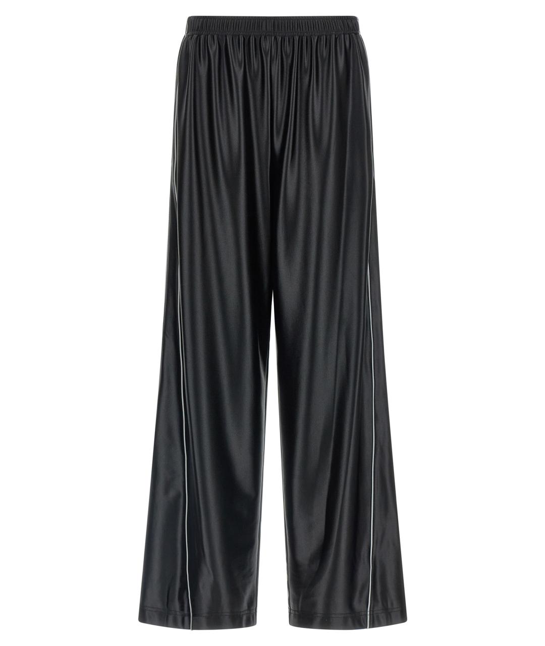 T BY ALEXANDER WANG Черные полиэстеровые прямые брюки, фото 1