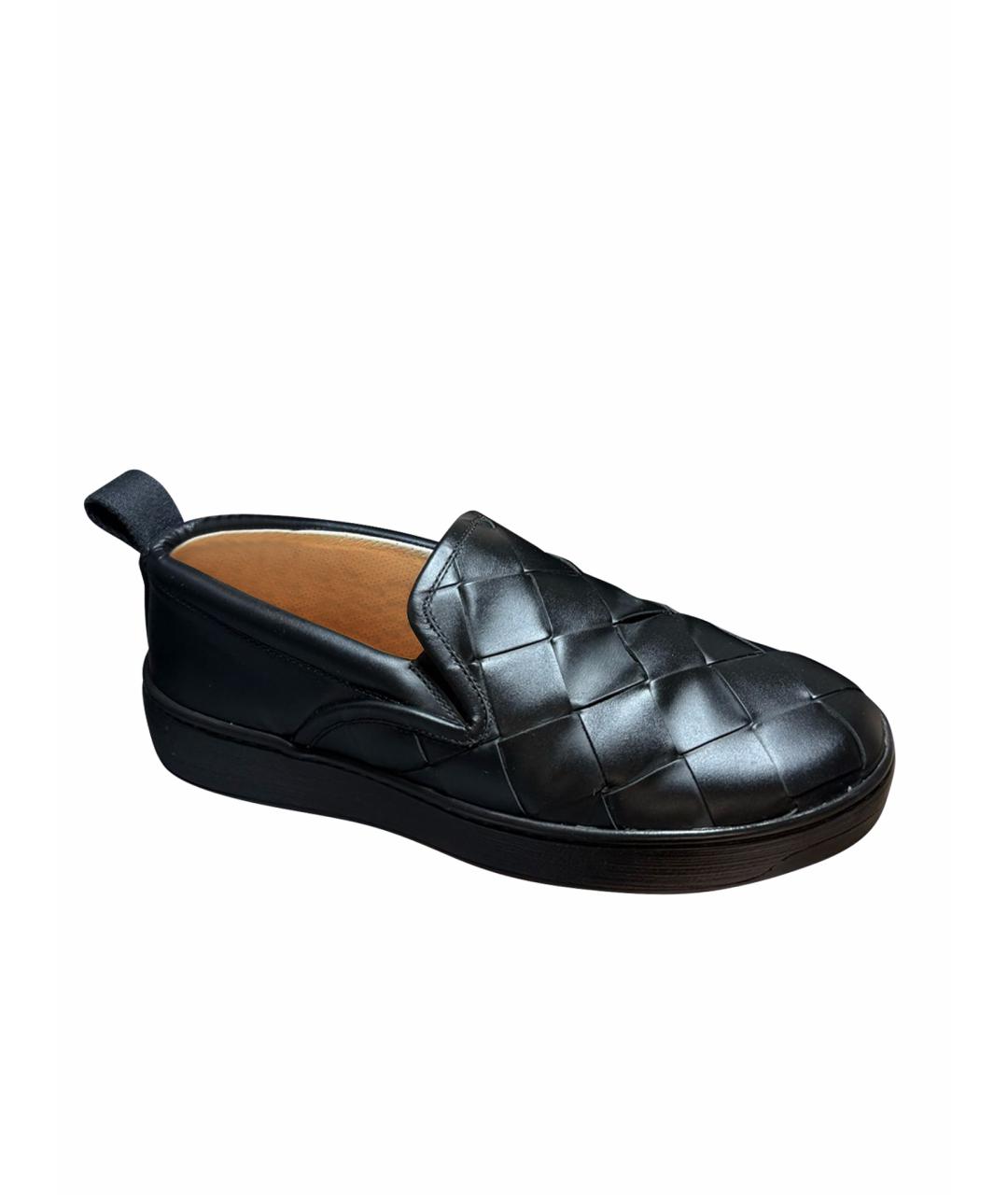 BOTTEGA VENETA Черные кожаные слипоны, фото 1