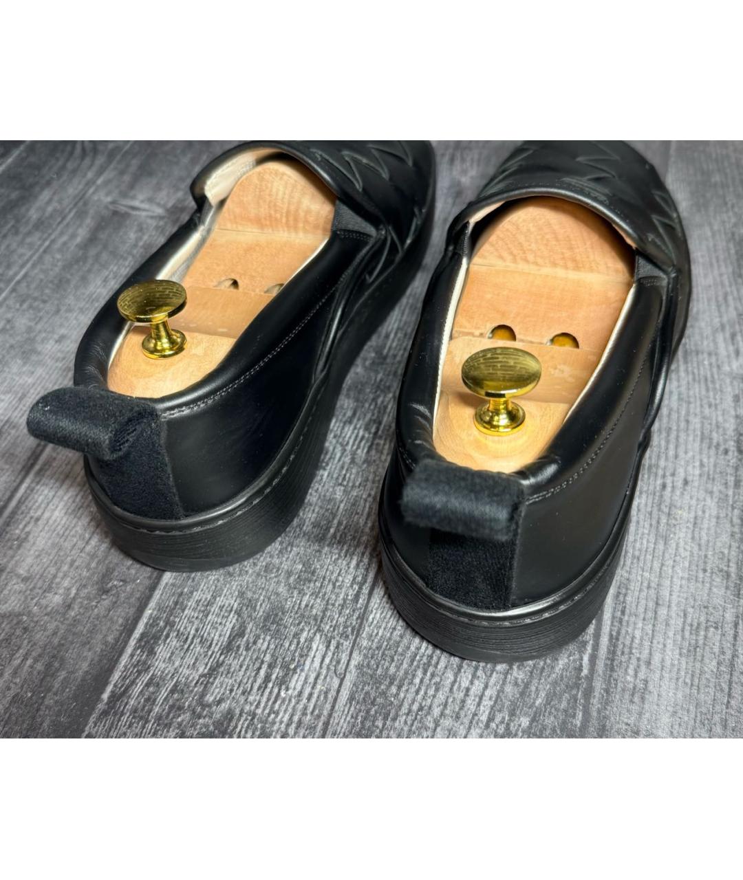 BOTTEGA VENETA Черные кожаные слипоны, фото 4