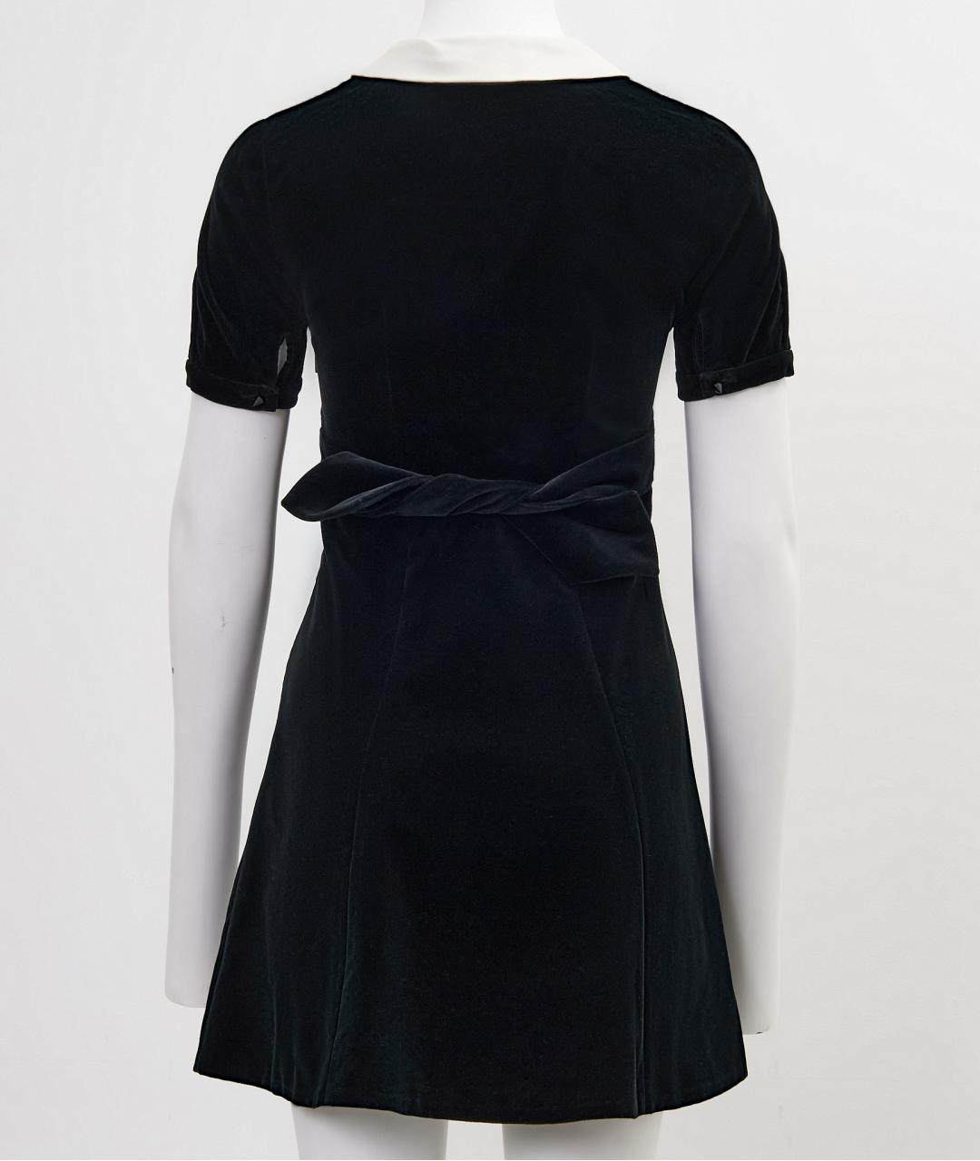 SAINT LAURENT Черное хлопковое повседневное платье, фото 2