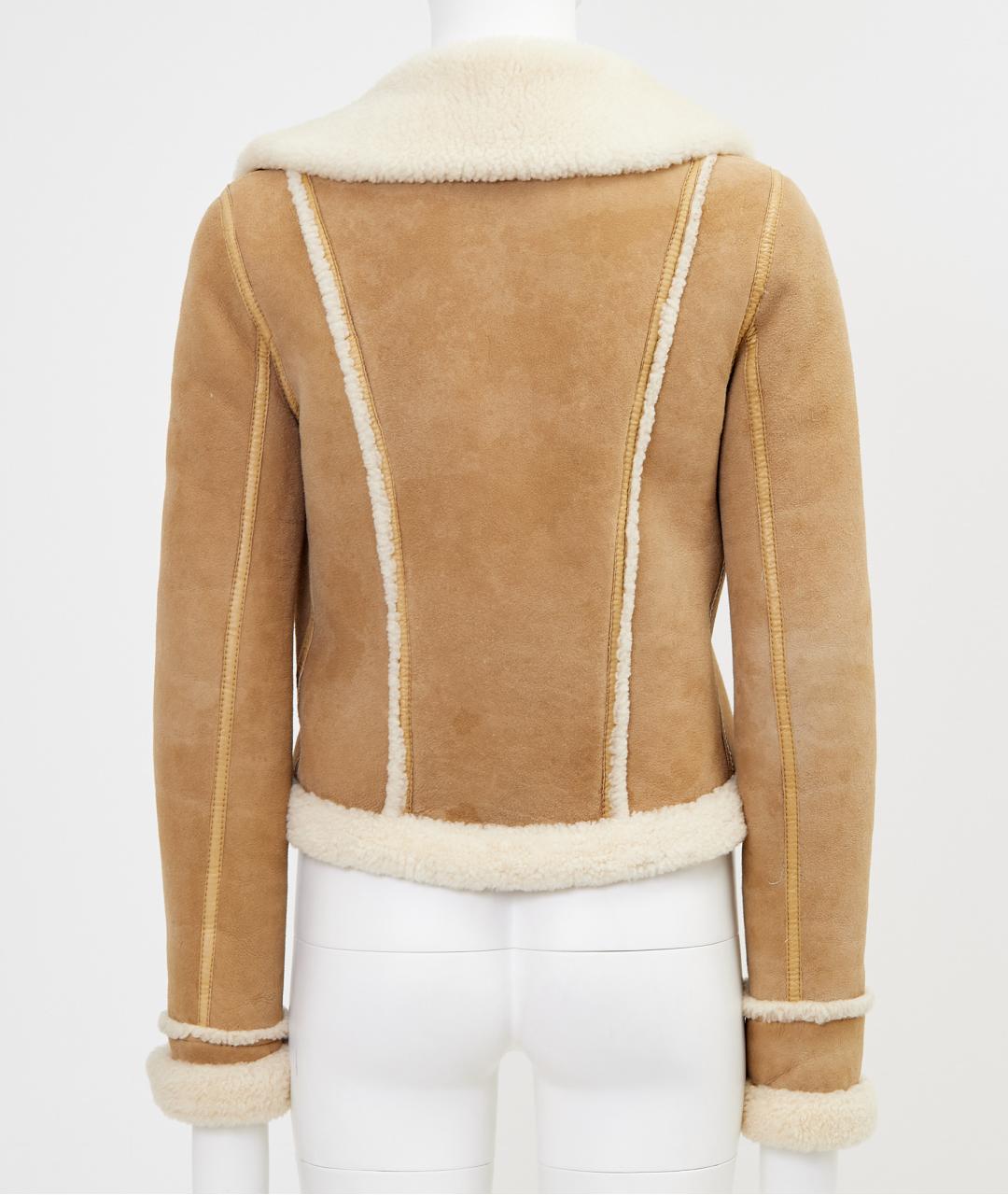 BALENCIAGA Бежевая кожаная дубленка, фото 2