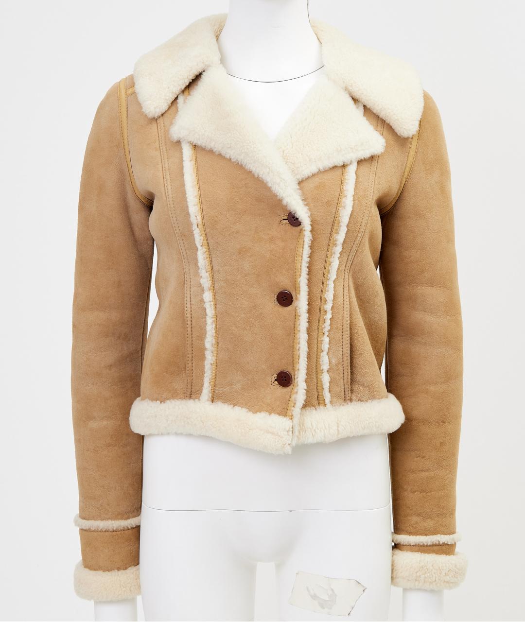 BALENCIAGA Бежевая кожаная дубленка, фото 6