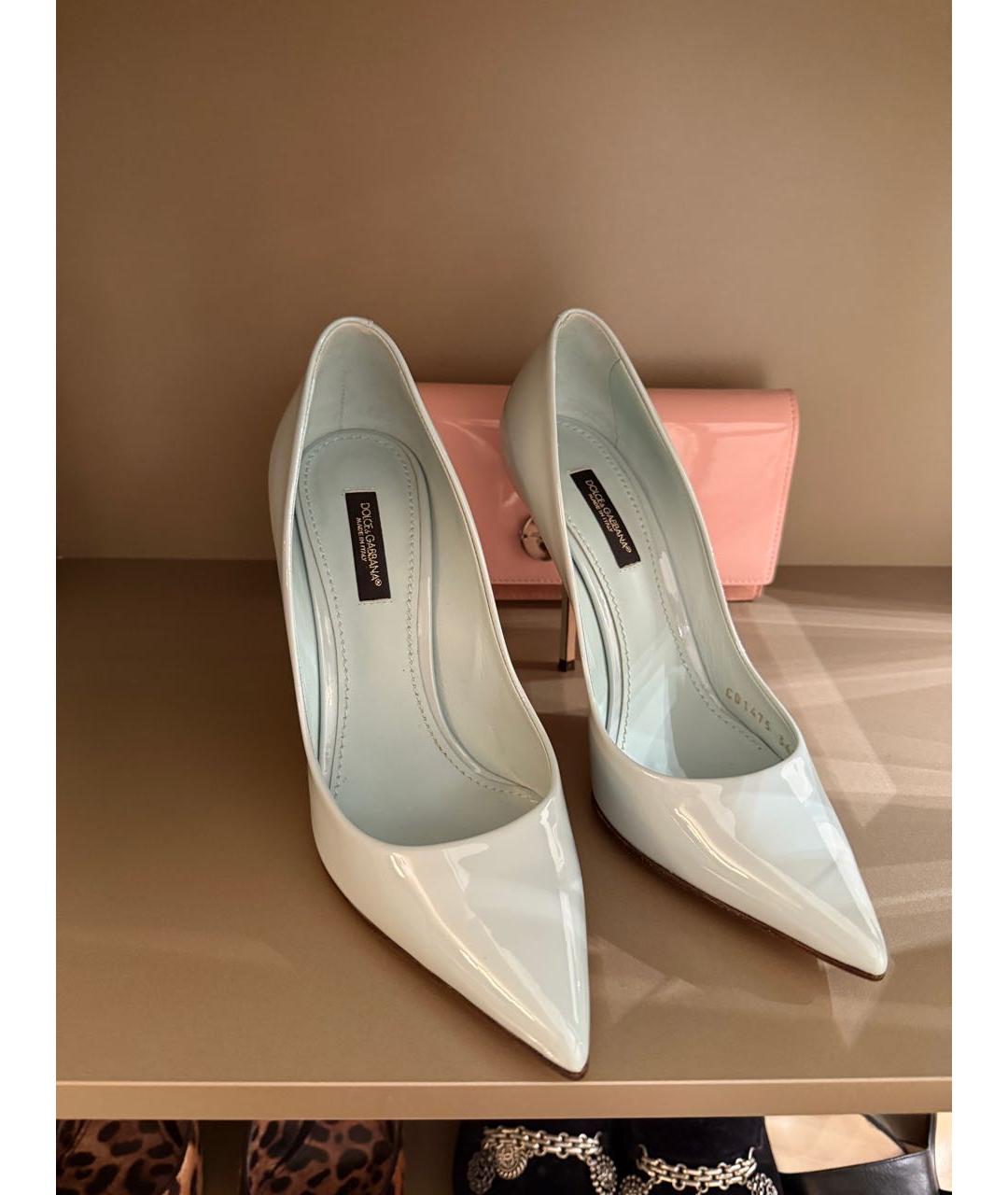 DOLCE&GABBANA Белые туфли из лакированной кожи, фото 2