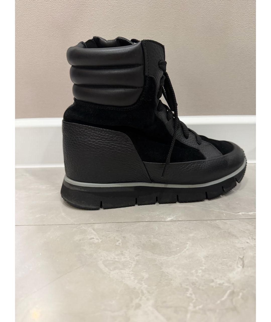 SANTONI Черные кожаные ботинки, фото 6