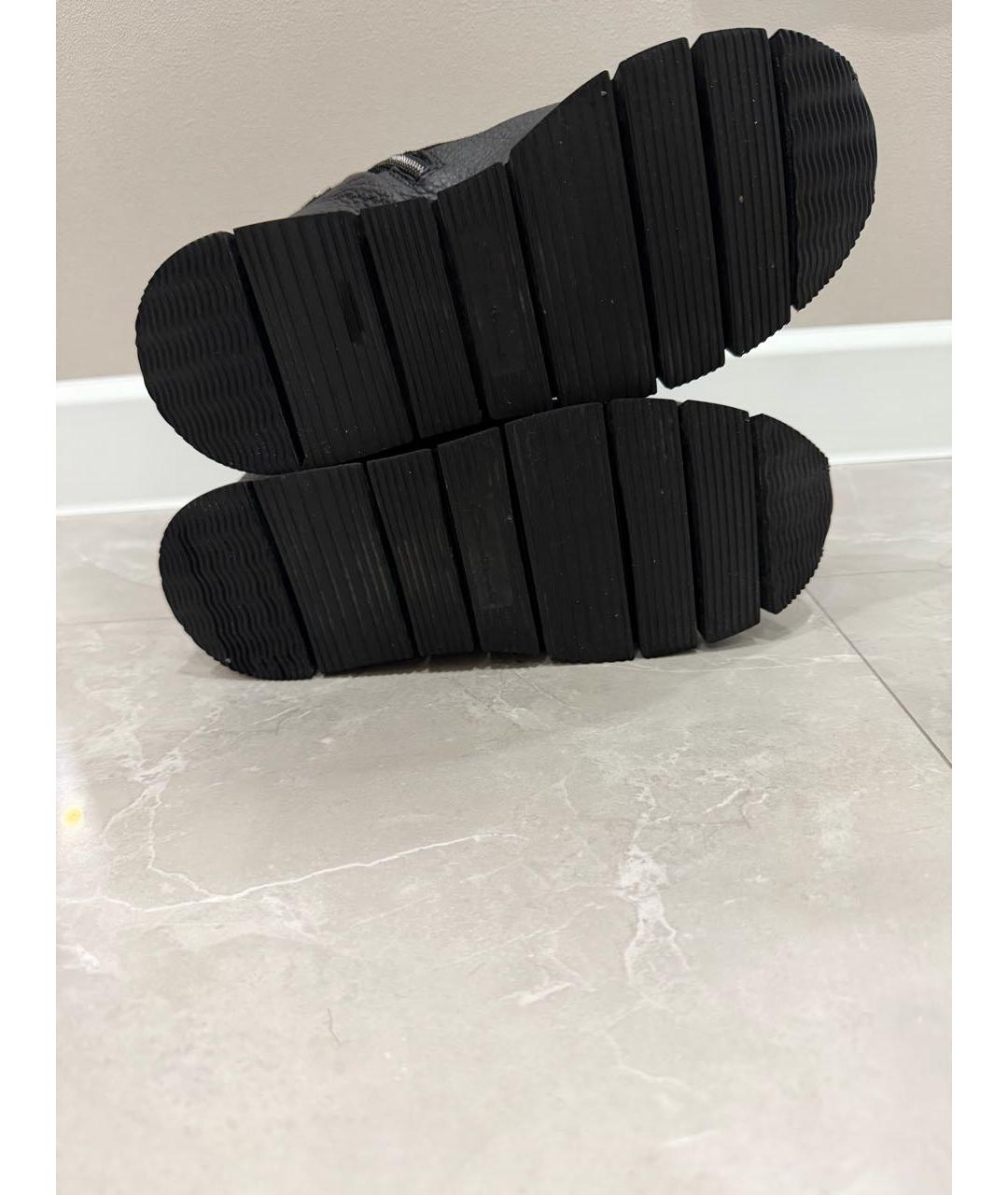 SANTONI Черные кожаные ботинки, фото 5