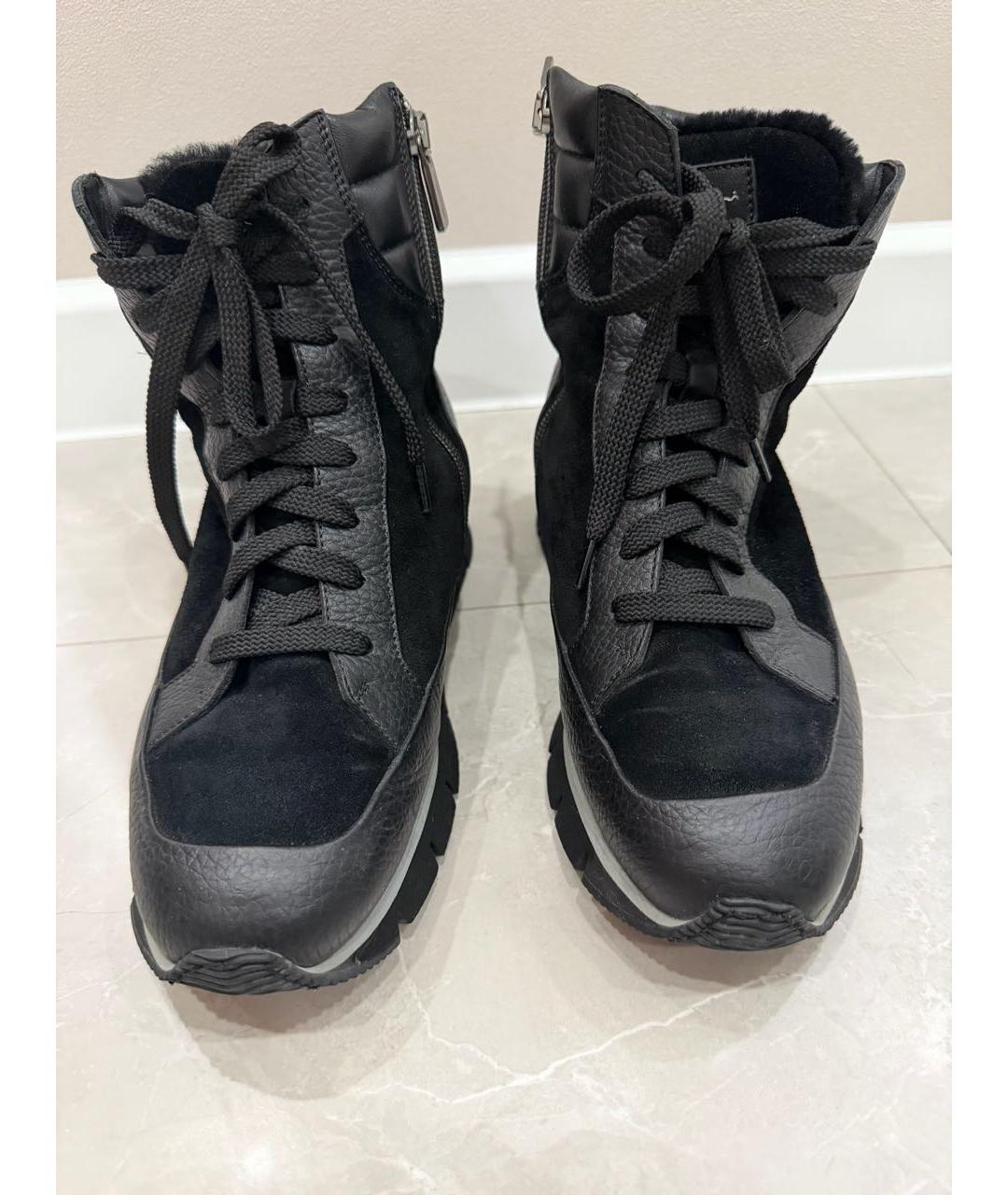 SANTONI Черные кожаные ботинки, фото 2