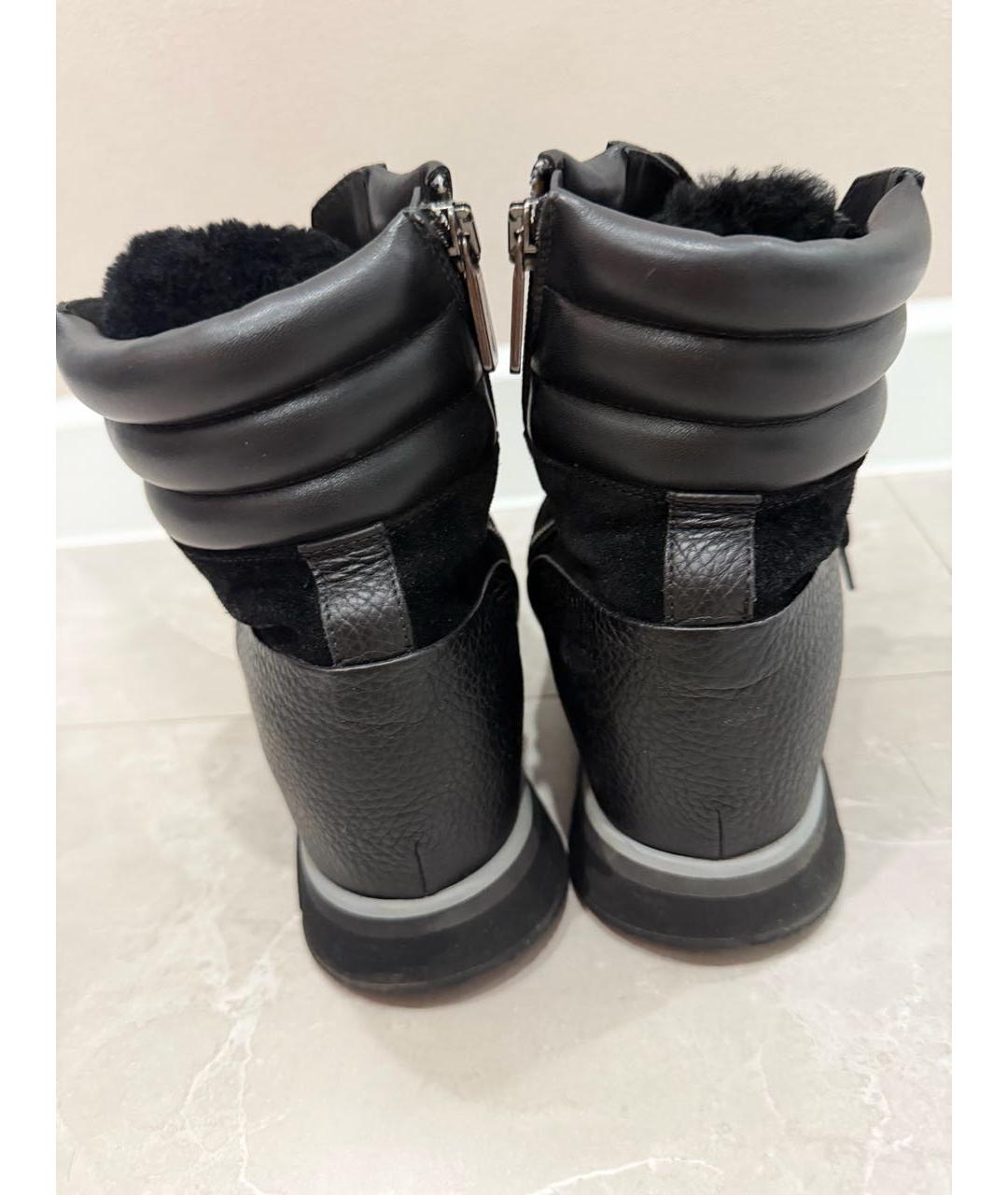 SANTONI Черные кожаные ботинки, фото 4