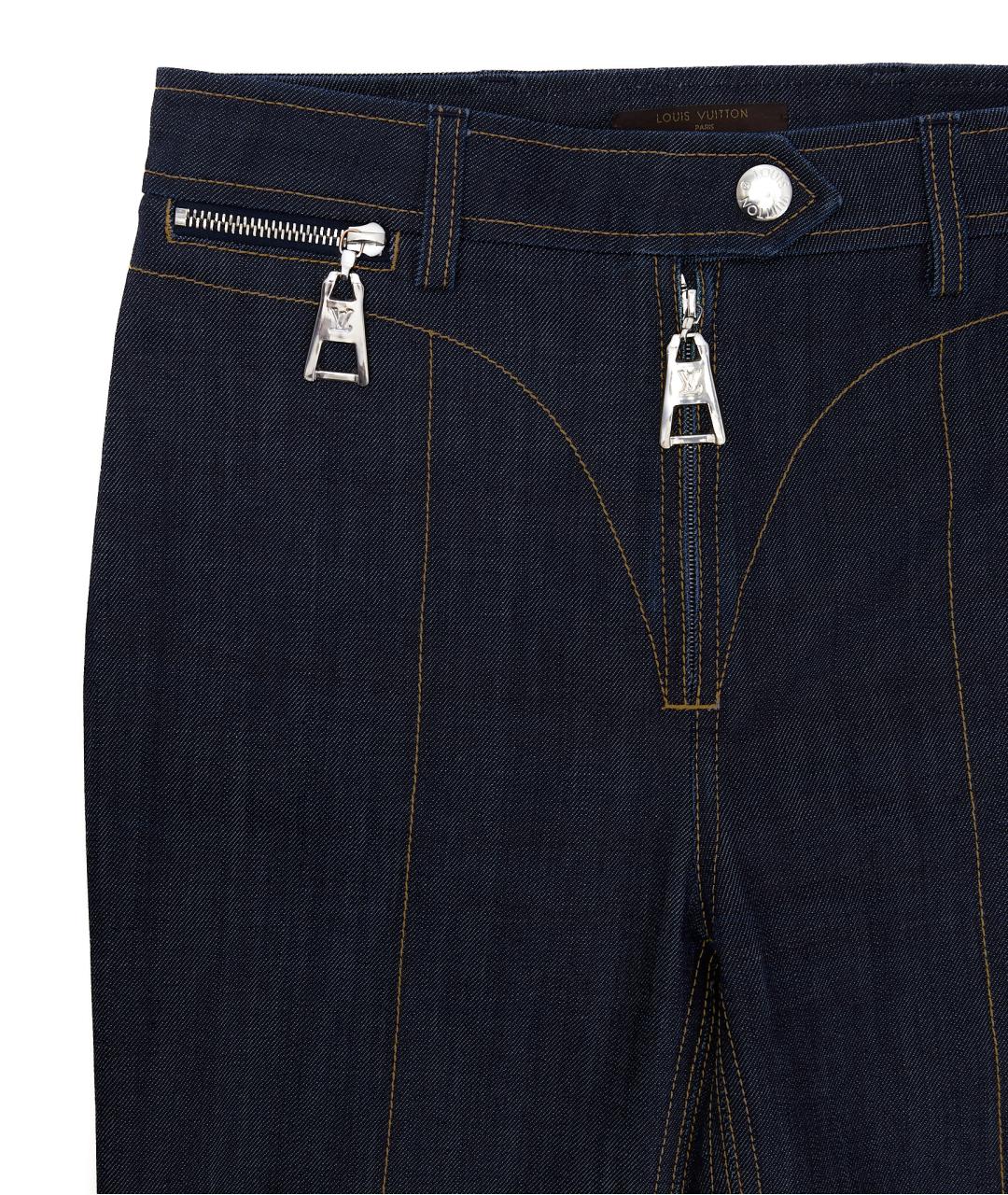 LOUIS VUITTON Синие хлопковые джинсы слим, фото 3