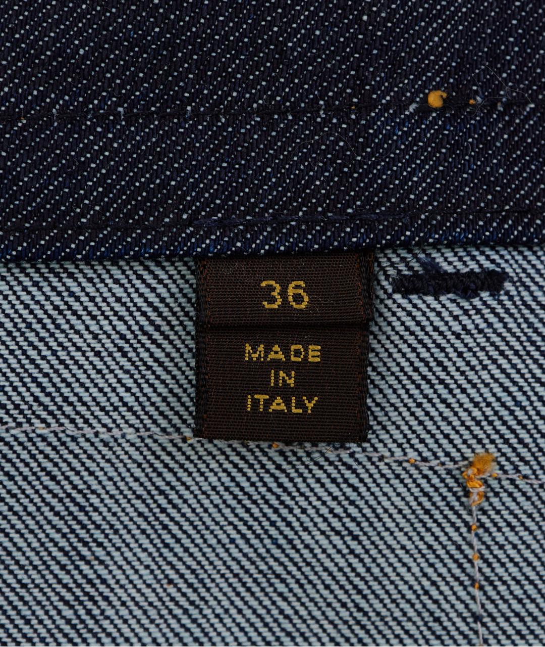 LOUIS VUITTON Синие хлопковые джинсы слим, фото 4