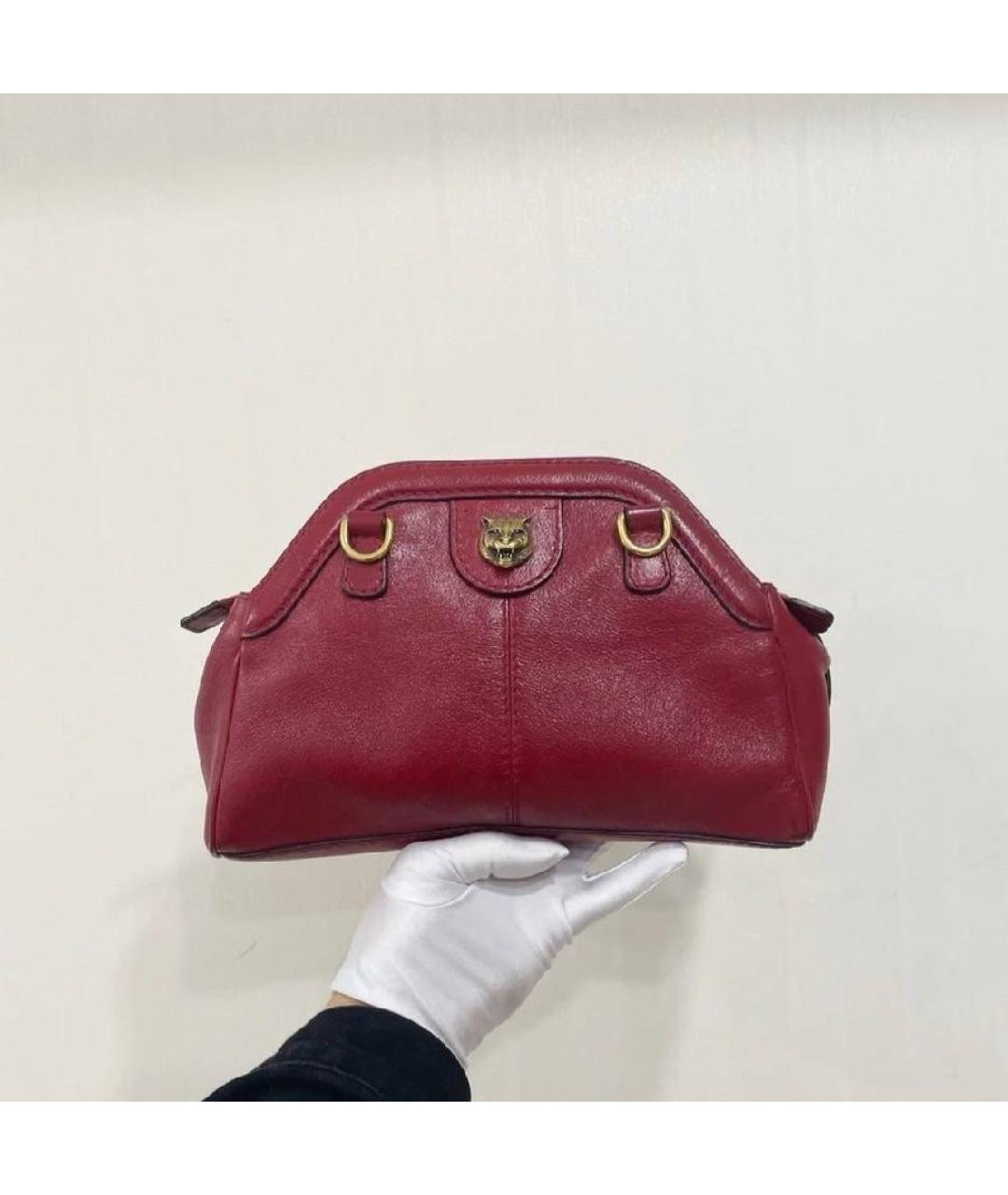 GUCCI Бордовая кожаная сумка тоут, фото 2
