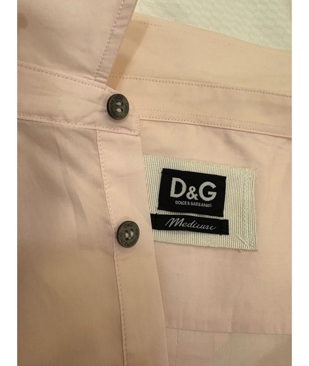 DOLCE&GABBANA Розовая хлопковая классическая рубашка, фото 3