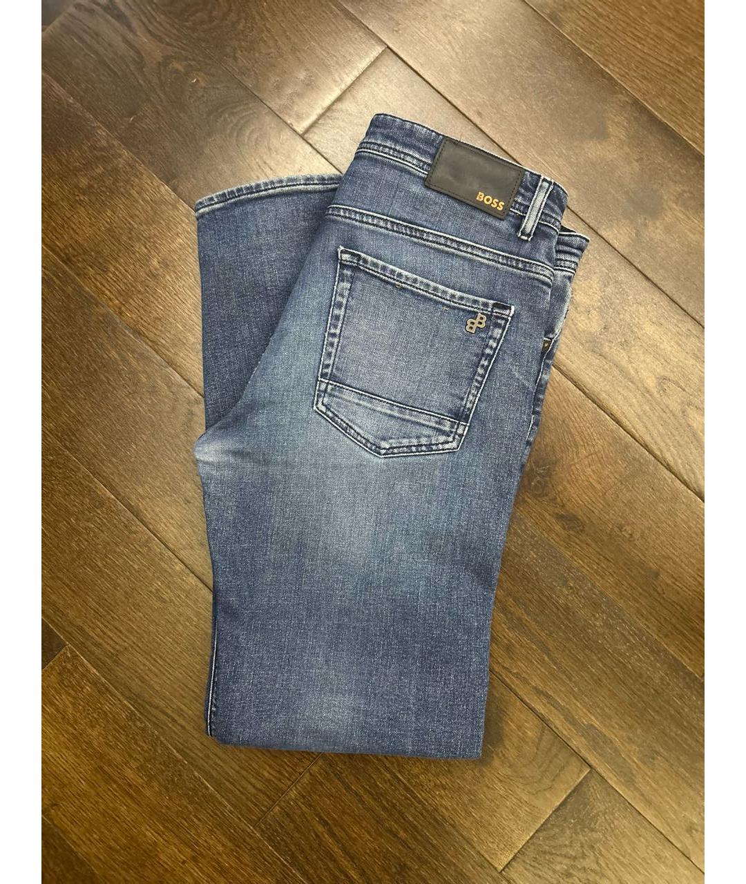 HUGO BOSS Синие хлопко-эластановые джинсы, фото 6
